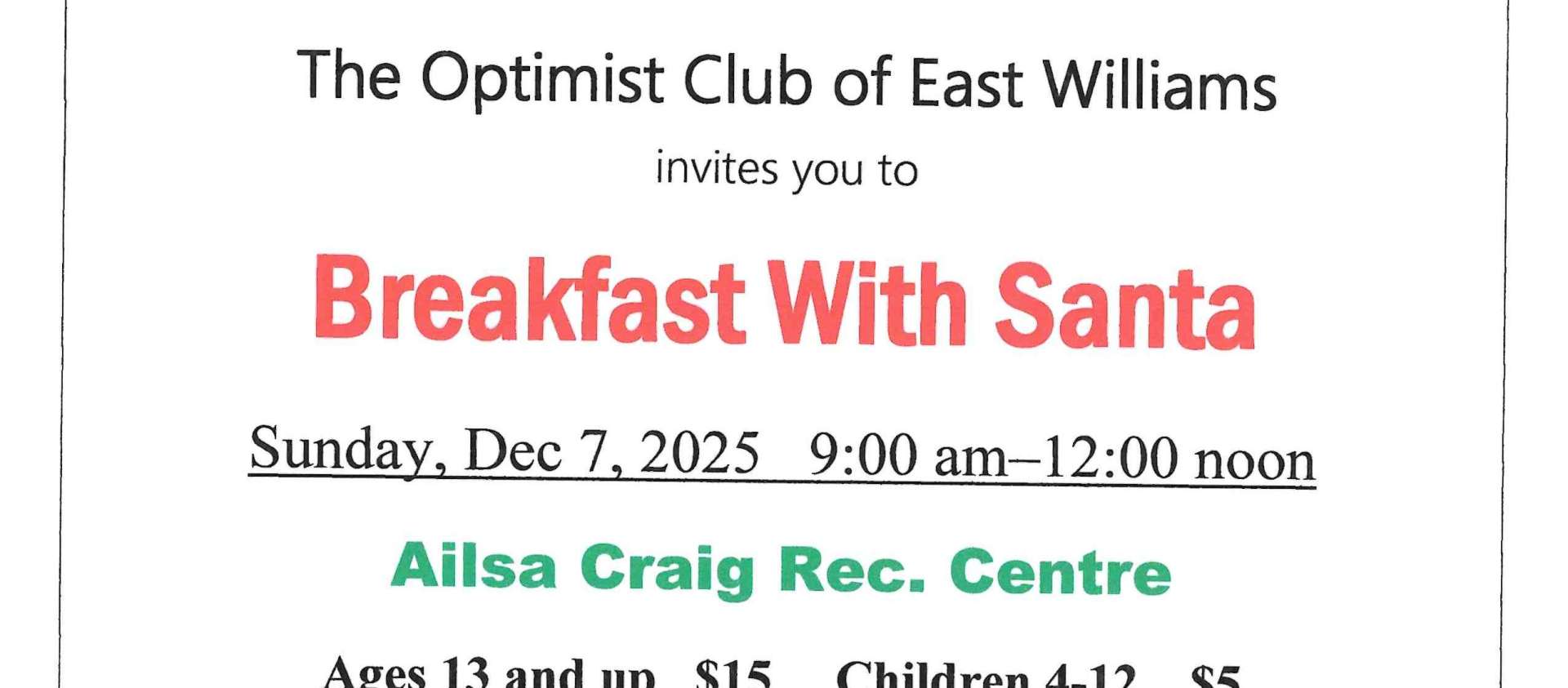 Breakfast with Santa