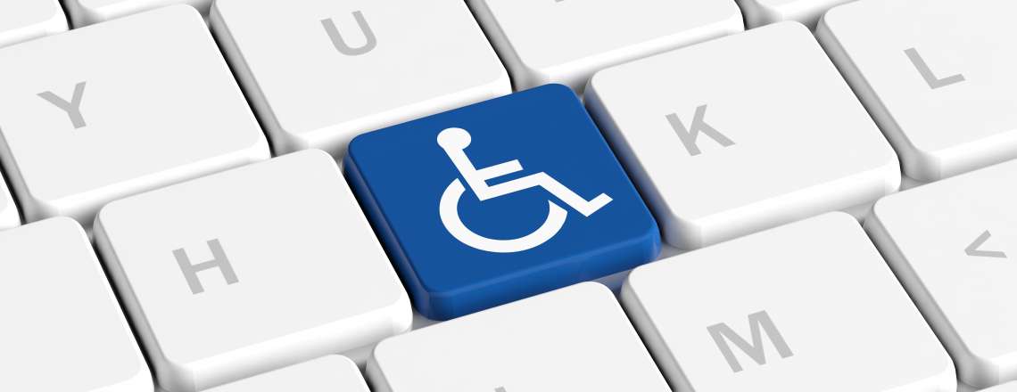 Partial picture of keyboard with an accessible icon