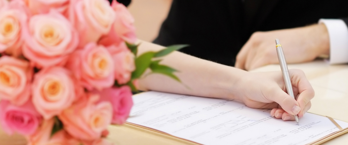 marriage license signing