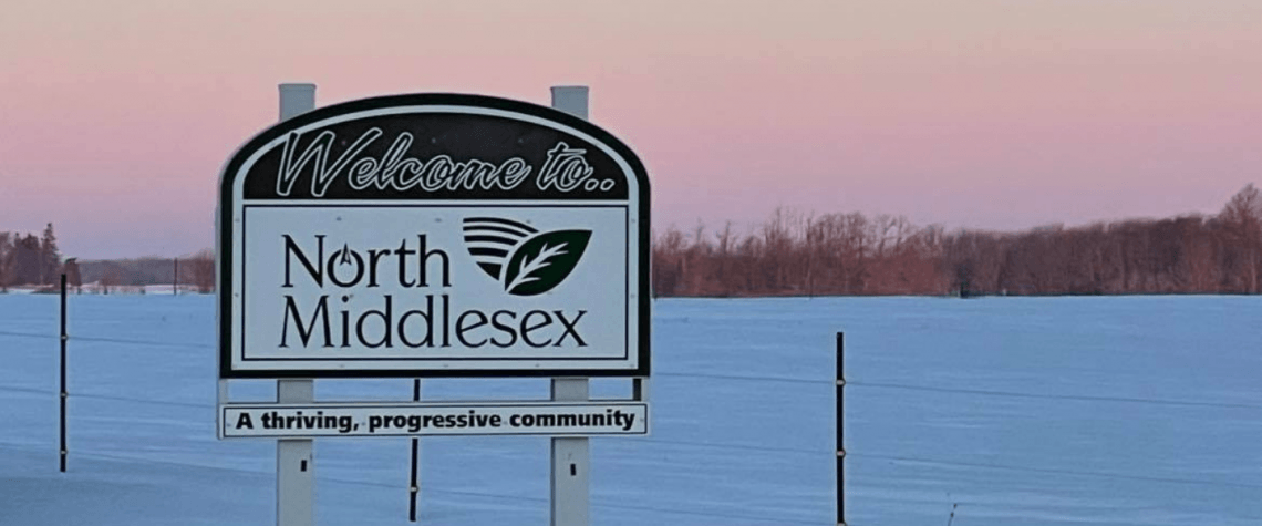 Welcome to North Middlesex Sign- Sunrise